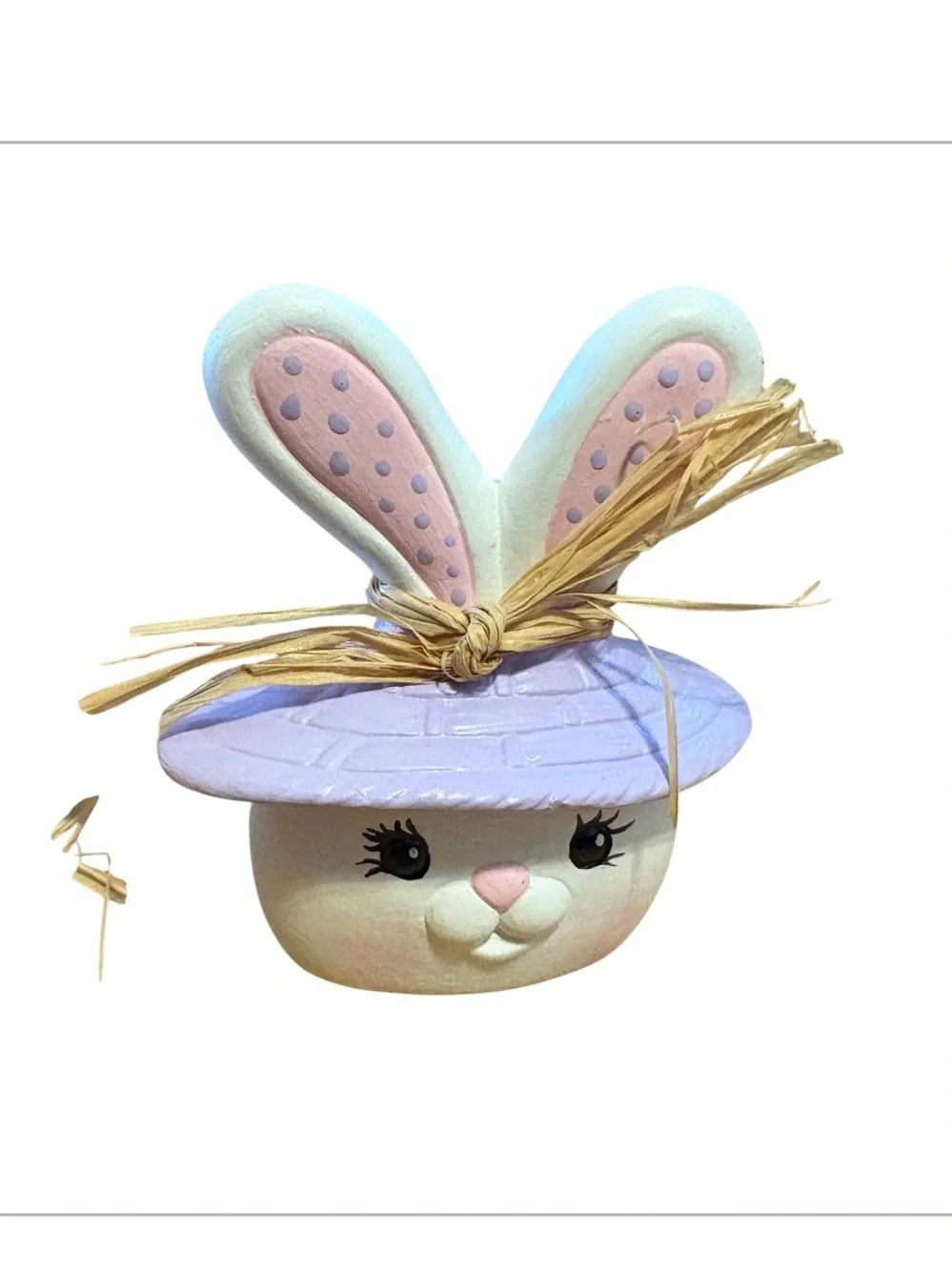 Vintage Pastel Bunny Ceramic Stand Up Bundle Lot Purple Pink Easter Decor